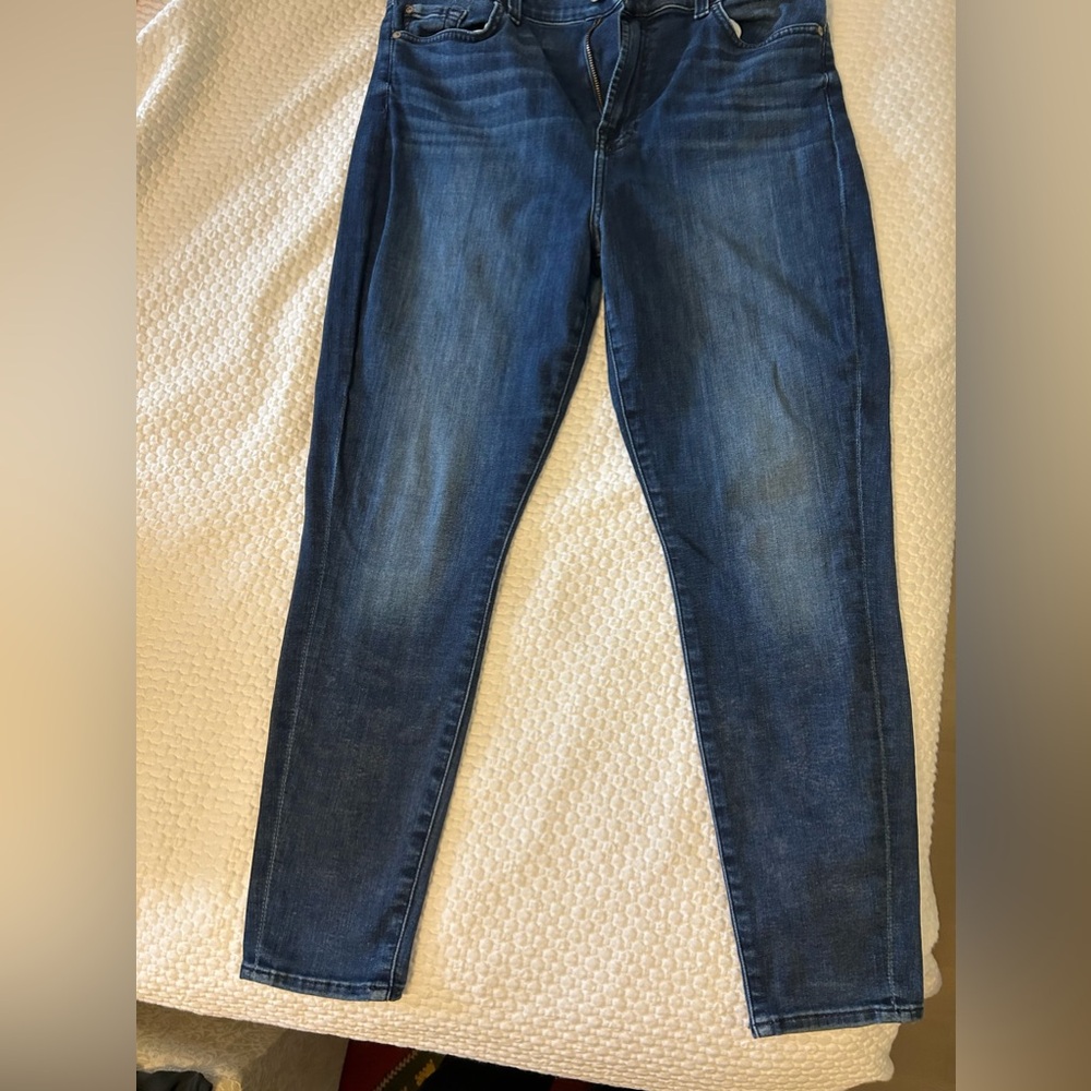 7 For All Mankind High Waist Ankle Gwenevere Darkwash Jeans Size 32 - Picture 2 of 3
